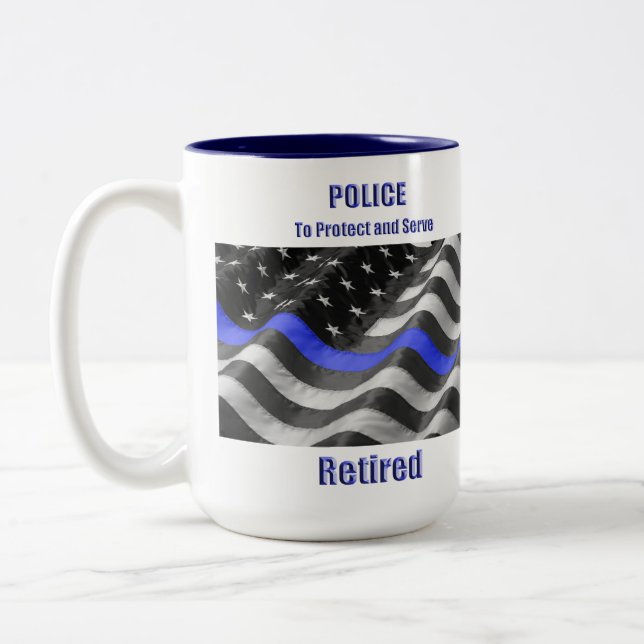 Polizei remüde zweifarbige tasse (Links)