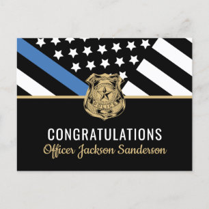 Polizei-Ruhestand Blaue Linie Flagge Gesetzeshüter Einladungspostkarte