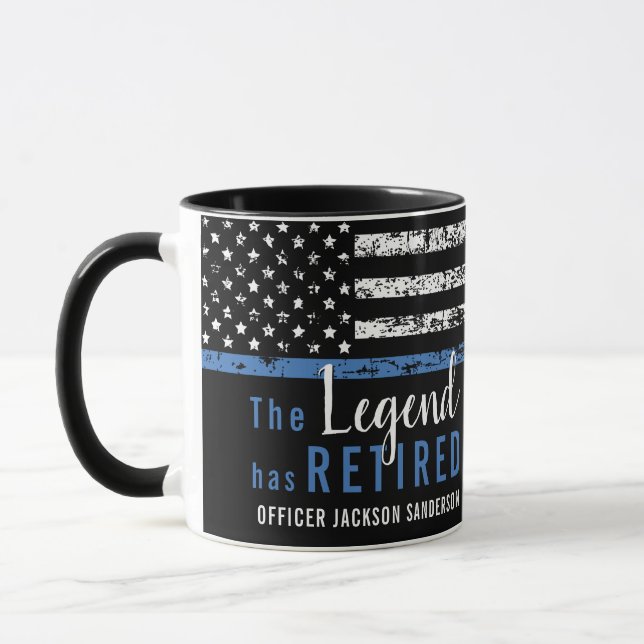 Polizei-Ruhestand Gesetzeshüter-Flagge Tasse (Links)