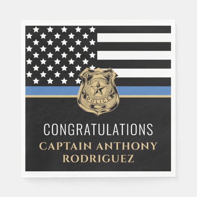 Polizei-Ruhestand Gesetzeshüter Thin Blue Line Serviette (Vorderseite)