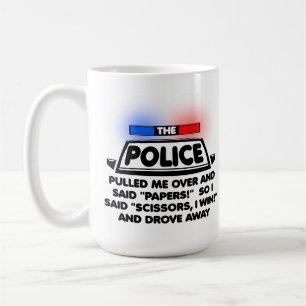 Polizei Schere Stein Lustiger Becher Kaffeetasse