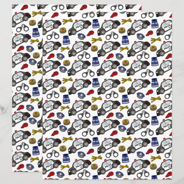 Polizei Scrapbook Papier (Vorne/Hinten)
