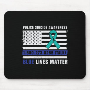 Polizei Selbstmord Bewusstsein Blue Living Law Enf Mousepad