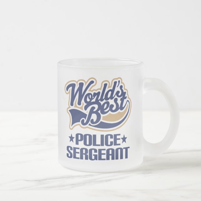 Polizei-Sergeant-Geschenk Mattglastasse (Rechts)