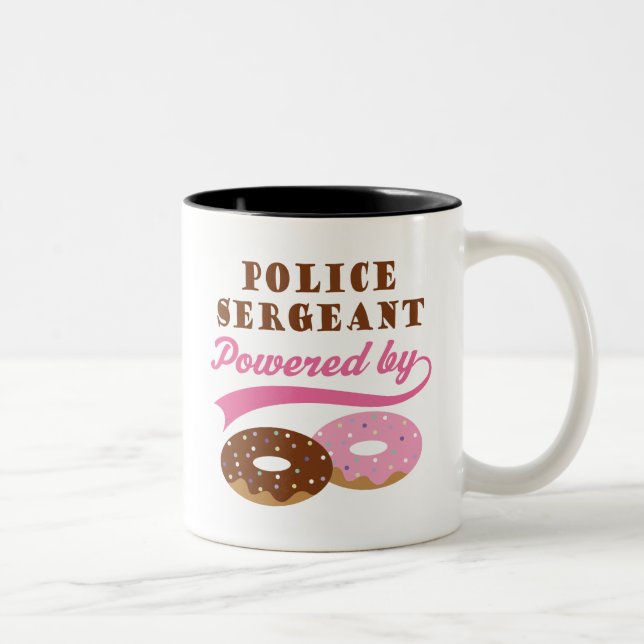 Polizei-Sergeant-lustiges Geschenk Zweifarbige Tasse (Rechts)