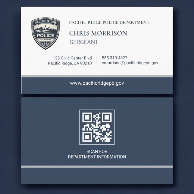 Polizei-Sergeant QR-Code-Logo Visitenkarte (Von Creator hochgeladen)