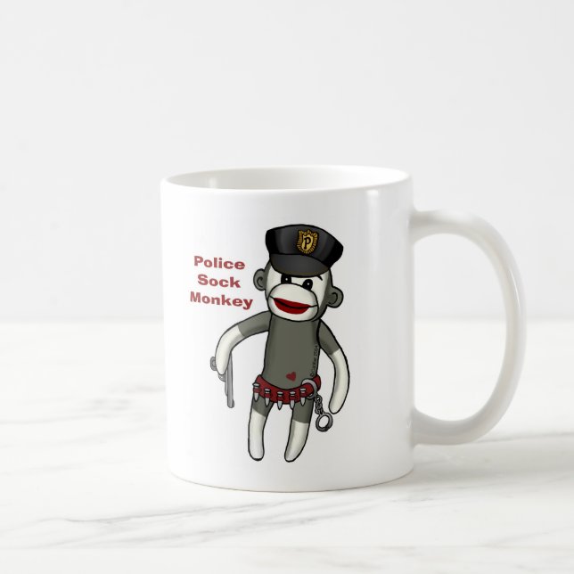 Polizei-Sockenaffe Kaffeetasse (Rechts)