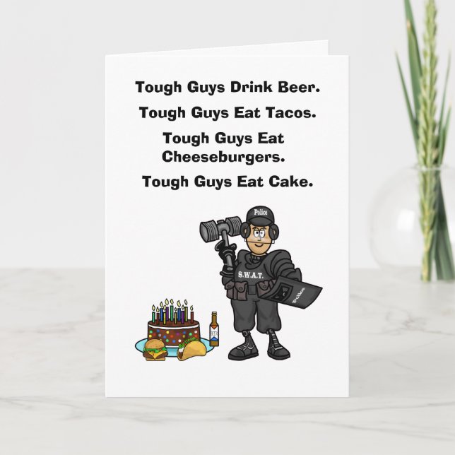 Polizei-SWAT-Offizier Funny Birthday Card Karte (Vorderseite)
