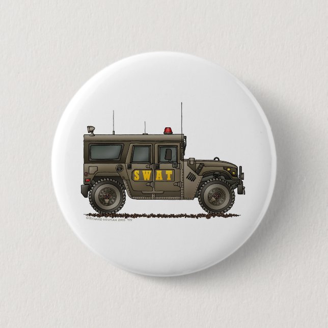 Polizei-SWAT-Team-Hummer-Gesetzesvollstreckung Button (Vorderseite)