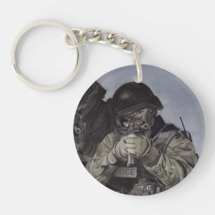 Polizei SWAT Team Schlüsselanhänger Custom Text Ac