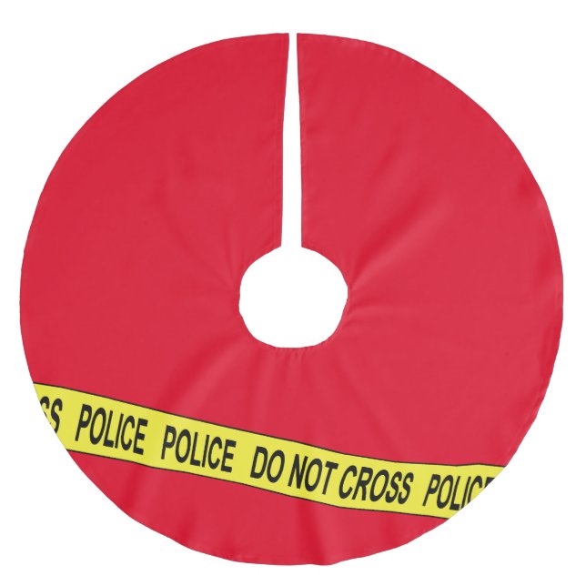 Polizei-Tape Weihnachtsbaum-Rock Polyester Weihnachtsbaumdecke (Vorderseite)