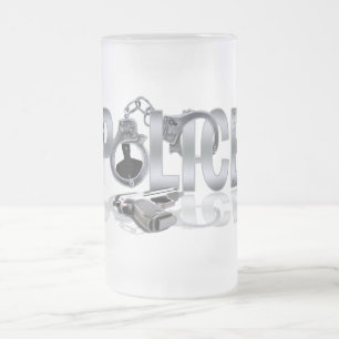 POLIZEI Tassen-Entwurf Mattglas Bierglas