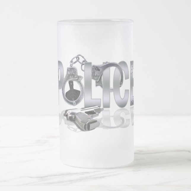 POLIZEI Tassen-Entwurf Mattglas Bierglas (Mittel)