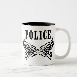 Polizei tätowiert zweifarbige tasse