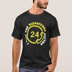 Polizei Telefon Dünne Gelbe Linie Notfall Gold Dis T-Shirt