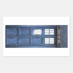 Polizei-Telefonzelle-rechteckige Aufkleber