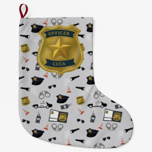 Polizei Thema Polizist Beamter Name Großer Weihnachtsstrumpf