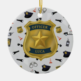 Polizei Thema Polizist Beamter Name Keramik Ornament