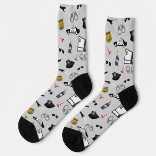Polizei Thema Polizist Cop Muster Socken