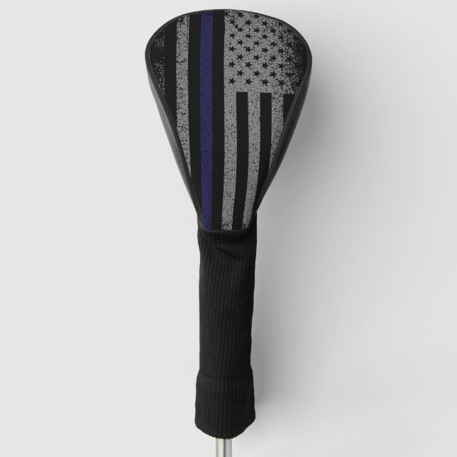 Polizei Thin Blue Line American Flag Golf Headcover (Vorderseite)