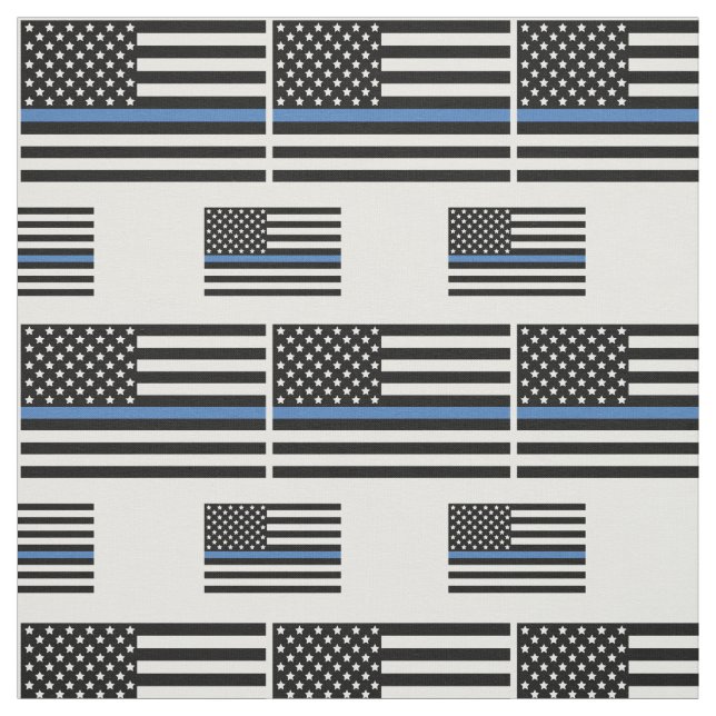 Polizei Thin Blue Line American Flag Stoff (Muster)
