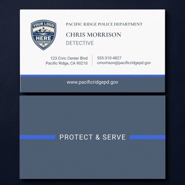 Polizei Thin Blue Line Benutzerdefinierte Logo Vis Visitenkarte (Von Creator hochgeladen)