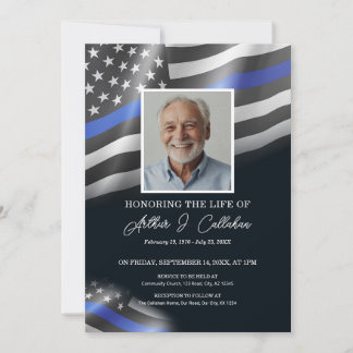 Polizei Thin Blue Line Celebration of Life Foto Einladung