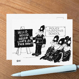 Polizei-Trainings-Schul-Cartoon Postkarte
