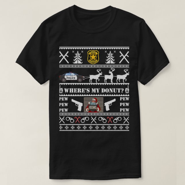 Polizei Ugg Weihnachts Sweater Polizei Navidad Swe T-Shirt (Design vorne)