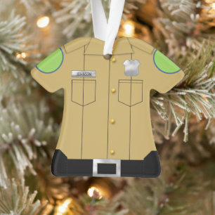 Polizei Uniform Tan mit Silberschild Ornament