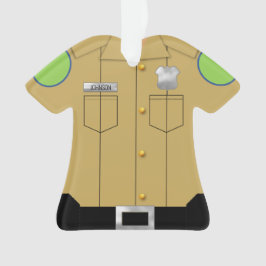 Polizei Uniform Tan mit Silberschild Ornament