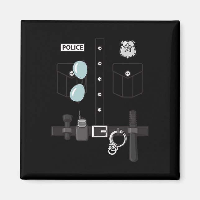 Polizei Uniforme Halloween Kids Boys Magnet (Vorne)