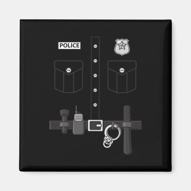 Polizei Uniformes Halloween Kids Boys 1 Magnet (Vorne)