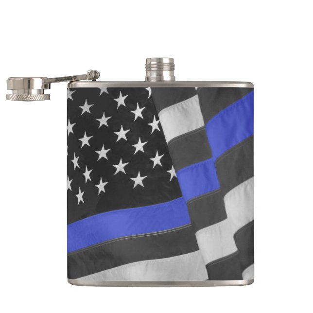 Polizei Vinyl Wrapped Flask Flachmann (Geöffnet)