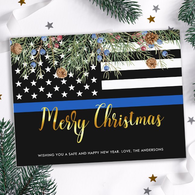 Polizei Weihnachten Thin Blue Line Strafverfolgung (Von Creator hochgeladen)