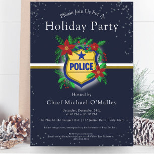 Polizei-Weihnachts-Elegante-Feierparty Einladung