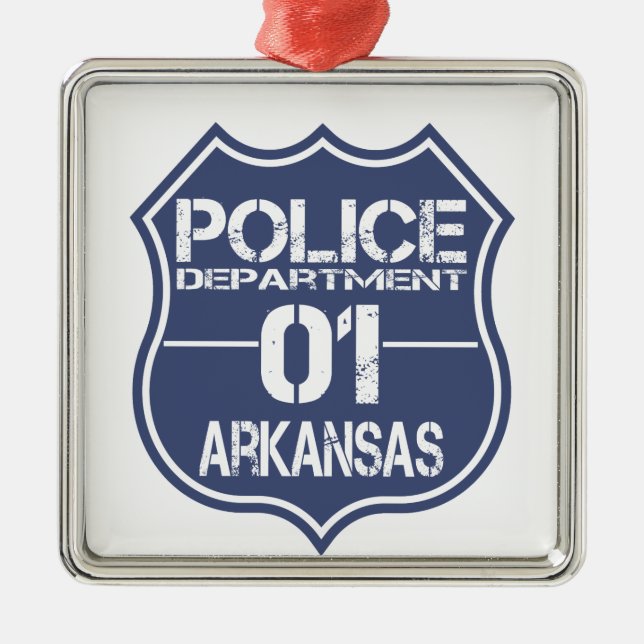 Polizeiabteilung Arkansas Schild 01 Ornament Aus Metall (Vorne)