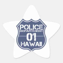Polizeiabteilung Hawaii Schild 01 Stern-Aufkleber
