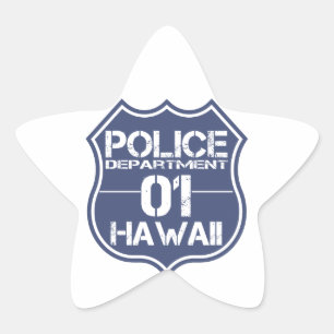 Polizeiabteilung Hawaii Schild 01 Stern-Aufkleber