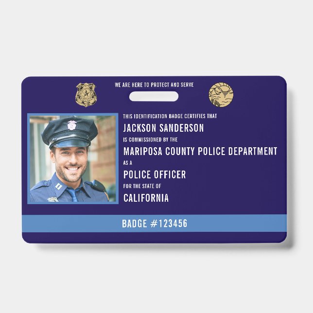 Polizeiabteilung Polizeibeamten-ID Ausweis (Vorderseite)