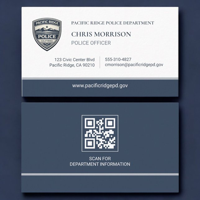 Polizeiabteilung QR-Code-Logo Visitenkarte (Von Creator hochgeladen)