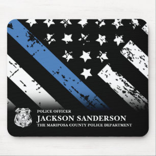 Polizeiabteilung Thin Blue Line Logo Mousepad