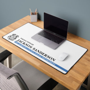 Polizeiabteilung Thin Blue Line Logo Schreibtischunterlage