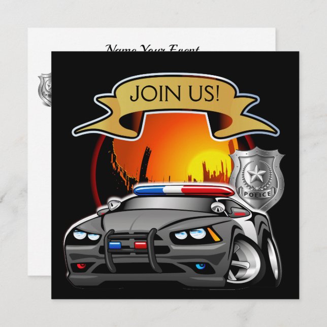 Polizeiabteilung Weihnachten Einladung (Vorne/Hinten)