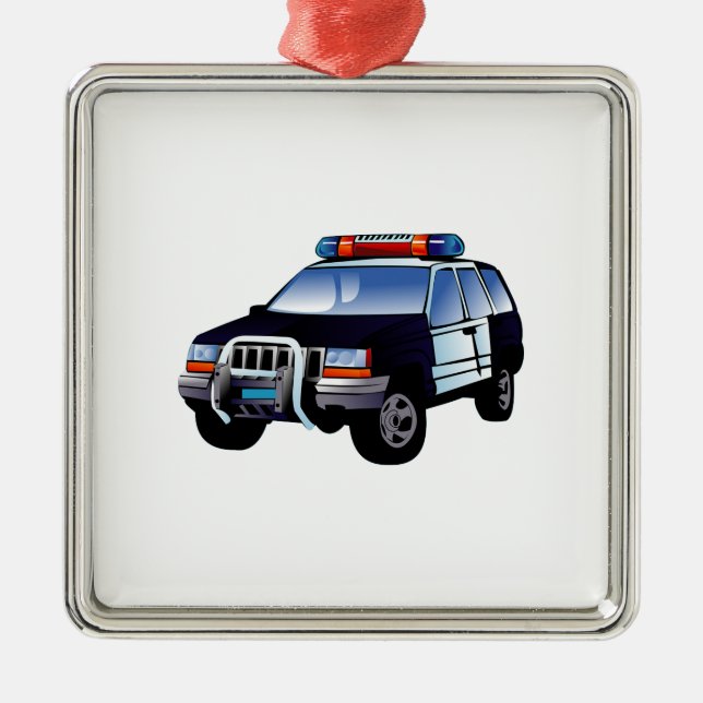 Polizeiamt Design Auto Digitale Kunst Zielort Keramikornament (Vorne)