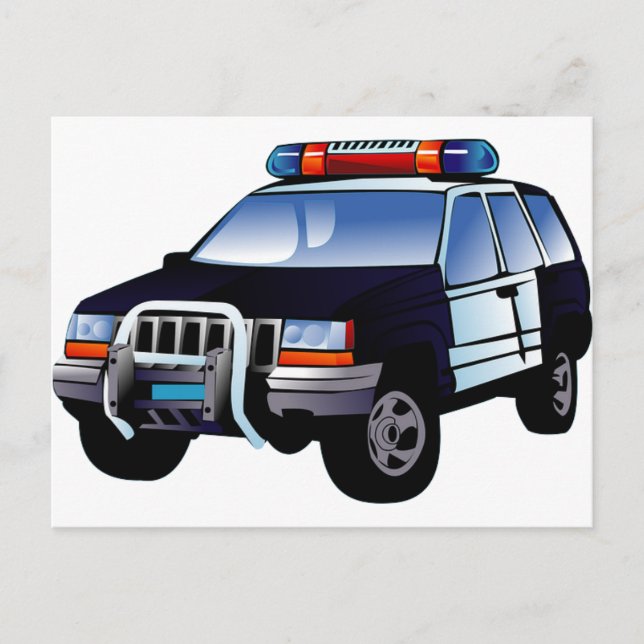 Polizeiamt Design Auto Digitale Kunst Zielort Postkarte (Vorderseite)