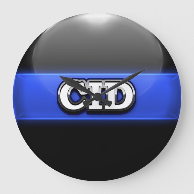 Polizeiamt Thin Blue Line Große Wanduhr (Vorderseite)