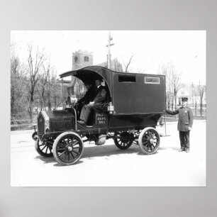 Polizeiarrestwagen, 1909. Altes Foto Poster
