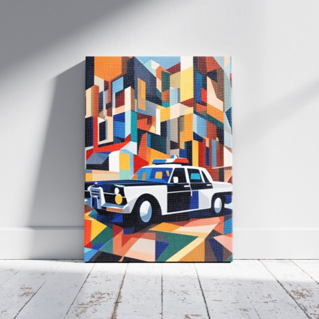 Polizeiauto Kubist Canvas Print Leinwanddruck (Von Creator hochgeladen)