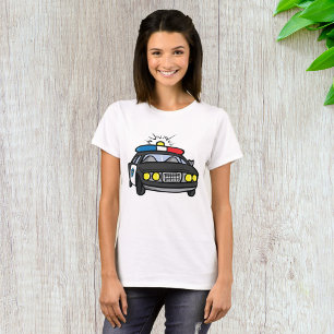 Polizeiauto mit blinkenden Sirenenlichtern T-Shirt